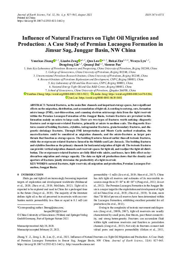 (PDF) Influence of Natural Fractures on Tight Oil Migration and ...