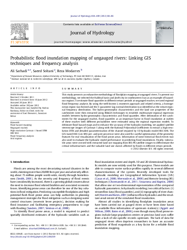 (PDF) Probabilistic flood inundation mapping of ungauged rivers ...