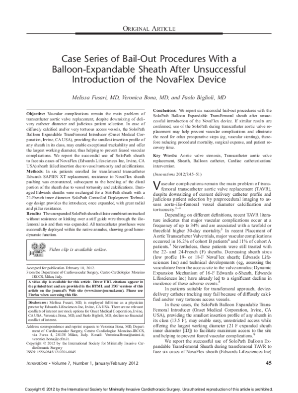 (PDF) Case series of bail-out procedures with a balloon-expandable ...