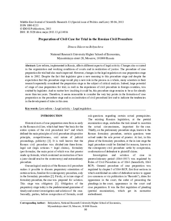 (PDF) Civil Trial Preparation