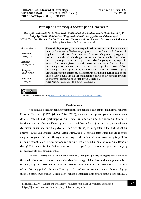 (PDF) Prinsip Character of A Leader pada Generasi Z