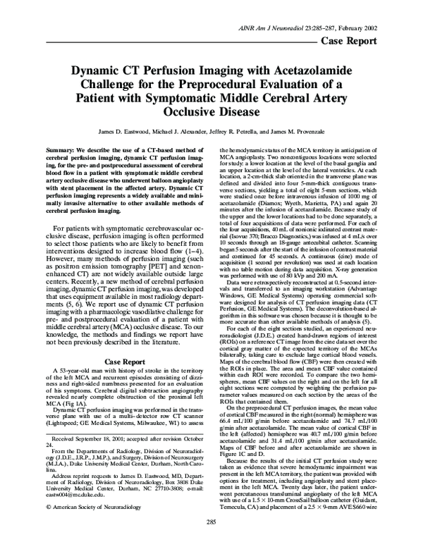 (PDF) Dynamic CT perfusion imaging with acetazolamide challenge for the ...