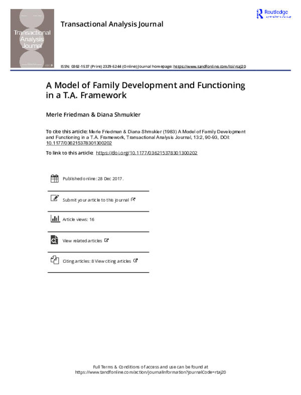 (PDF) A Model of Family Development and Functioning in a T.A. Framework