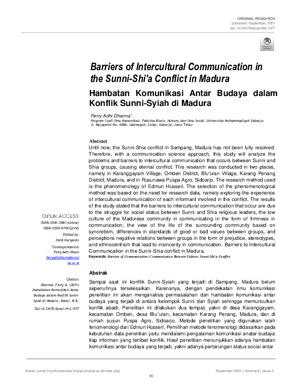 (PDF) Barriers of Intercultural Communication in the Sunni-Shi'a ...