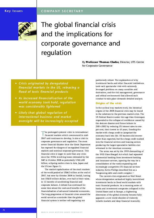 (PDF) Company Secretary: The Global Financial Crisis and the ...