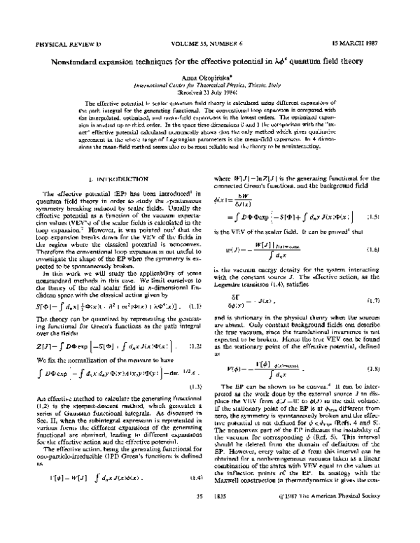 (PDF) Nonstandard expansion techniques for the effective potential in ...