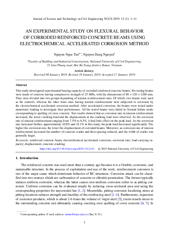 (PDF) An experimental study on flexural behavior of corroded reinforced ...