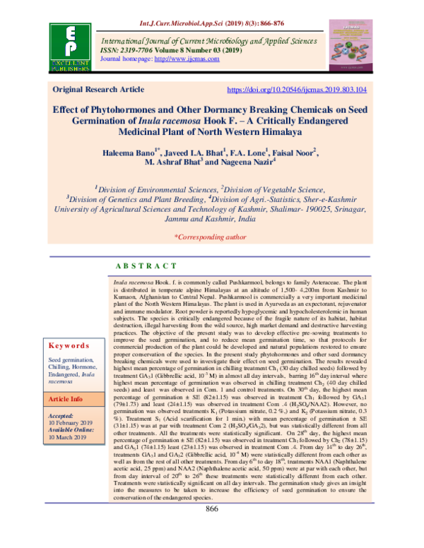 (PDF) Effect of Phytohormones and Other Dormancy Breaking Chemicals on ...
