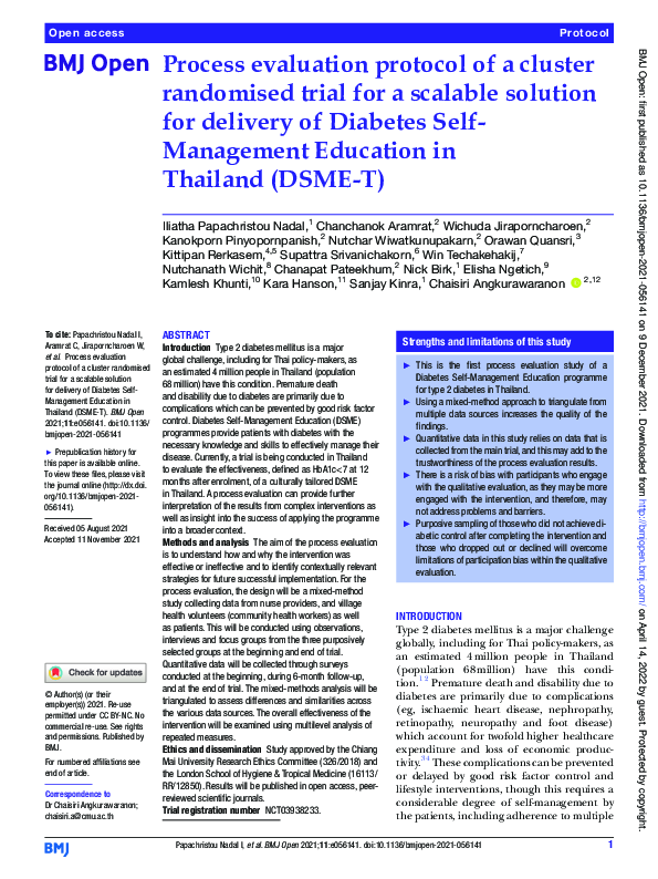 (PDF) Process evaluation protocol of a cluster randomised trial for a ...