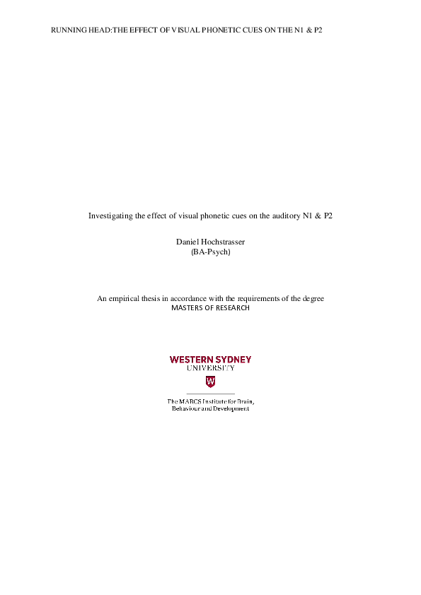 (PDF) Investigating the effect of visual phonetic cues on the auditory ...