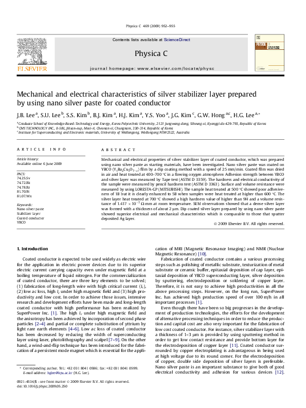 (PDF) Mechanical and electrical characteristics of silver stabilizer ...