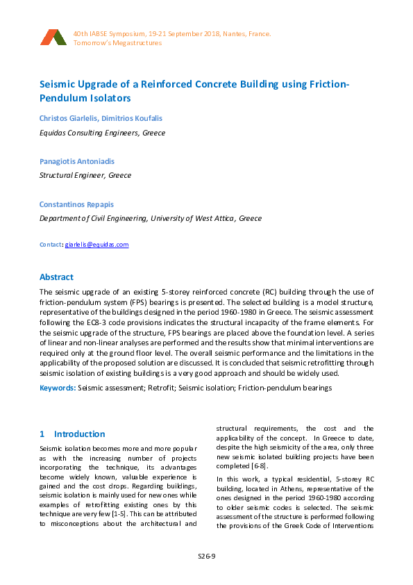 (PDF) Seismic Upgrade of a Reinforced Concrete Building using Friction ...
