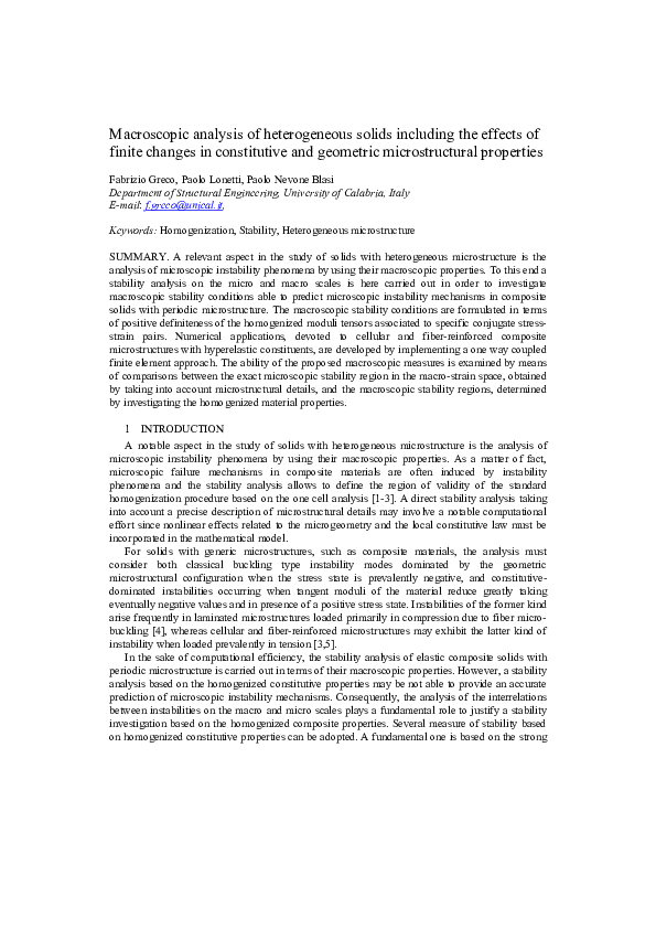 (PDF) Macroscopic analysis of heterogeneous solids including the ...