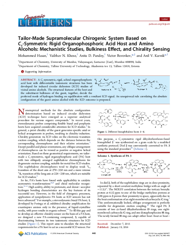 (PDF) Tailor-Made Supramolecular Chirogenic System Based on C s ...