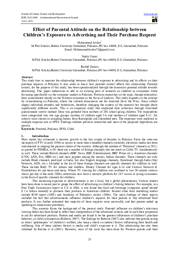 (PDF) Effect of Parental Attitude on the Relationship between Children ...