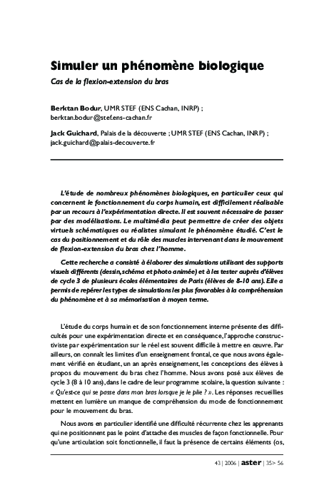 (PDF) Simuler un phénomène biologique | Jack Guichard - Academia.edu