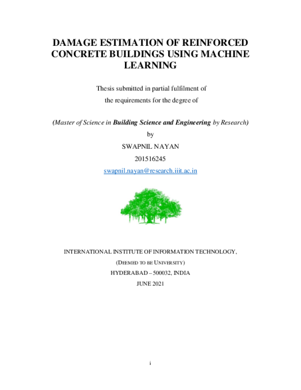 (PDF) Damage Estimation of Reinforced Concrete Buildings Using Machine ...