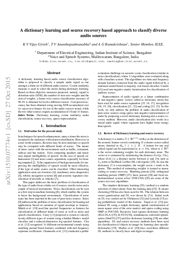 (PDF) A dictionary learning and source recovery based approach to ...