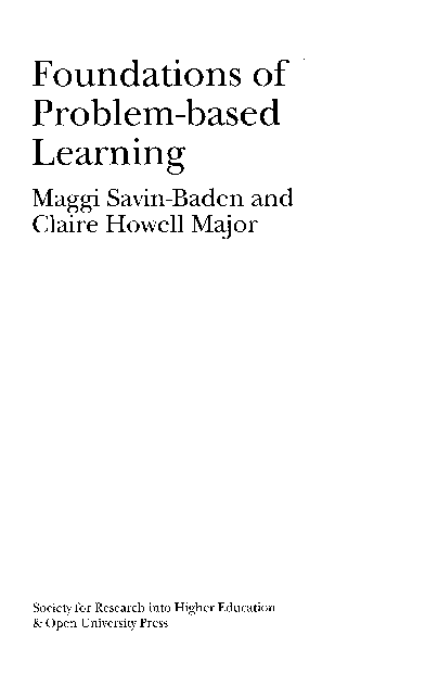 (PDF) Foundations of problem-based learning
