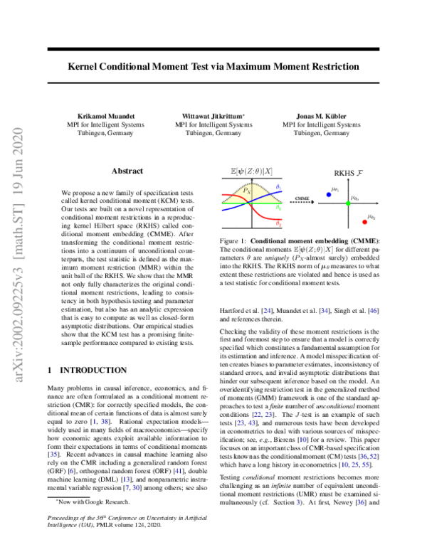 (PDF) Kernel Conditional Moment Test via Maximum Moment Restriction