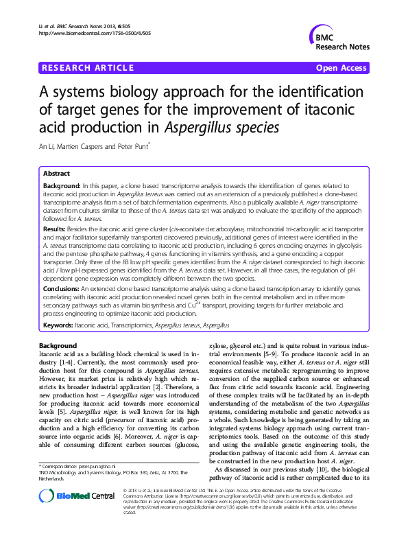 (PDF) A systems biology approach for the identification of target genes ...