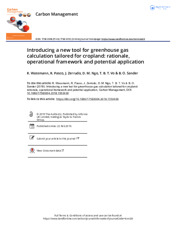 (PDF) Introducing a new tool for greenhouse gas calculation tailored ...