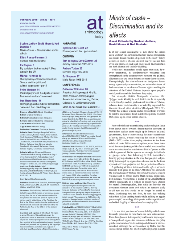(PDF) Minds of caste - Discrimination and its affects