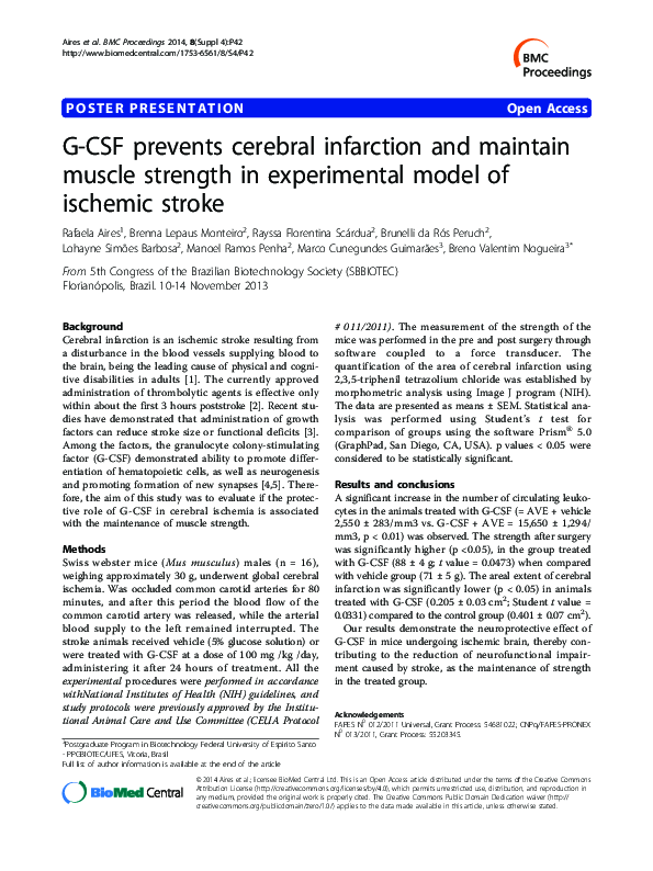 (PDF) G-CSF prevents cerebral infarction and maintain muscle strength ...