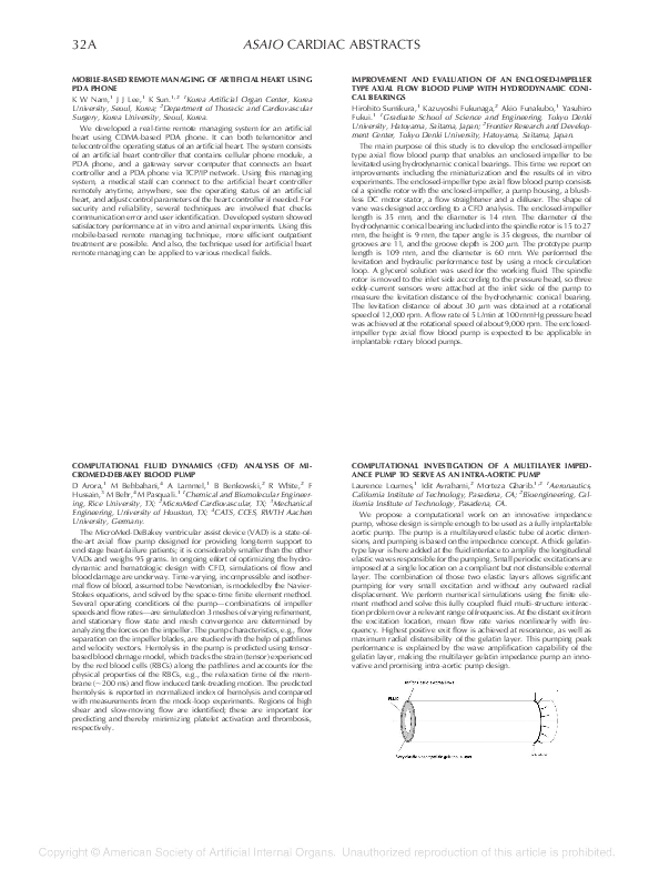 (PDF) Over ThreeMonth in Vivo Ventricular Assist Device Study with the