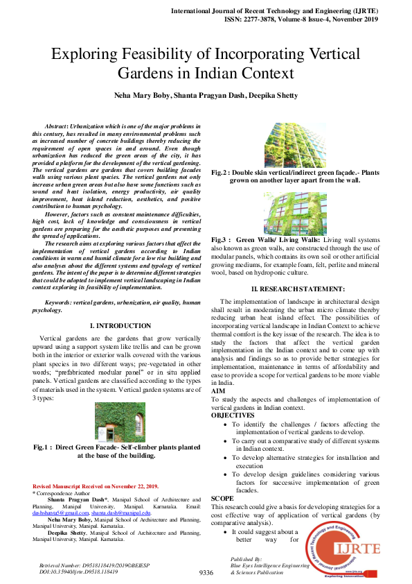 (PDF) Exploring Feasibility of Incorporating Vertical Gardens in Indian ...