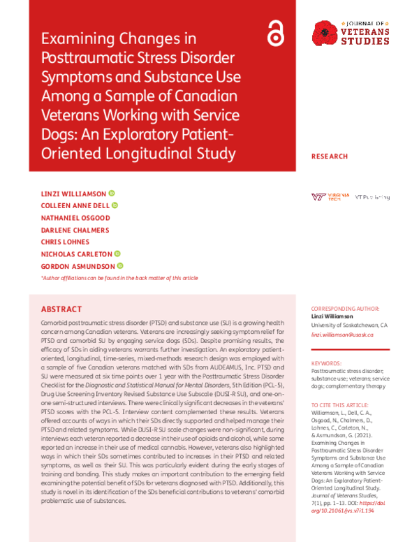 (PDF) Examining Changes in Posttraumatic Stress Disorder Symptoms and ...