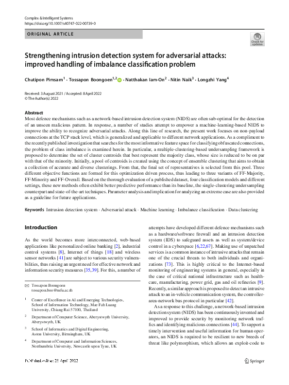 (PDF) Strengthening intrusion detection system for adversarial attacks ...