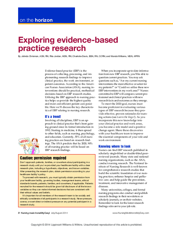 (PDF) Exploring evidence-based practice research