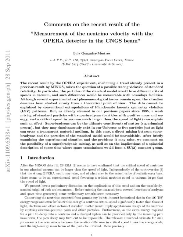 (PDF) Comments on the recent result of the 