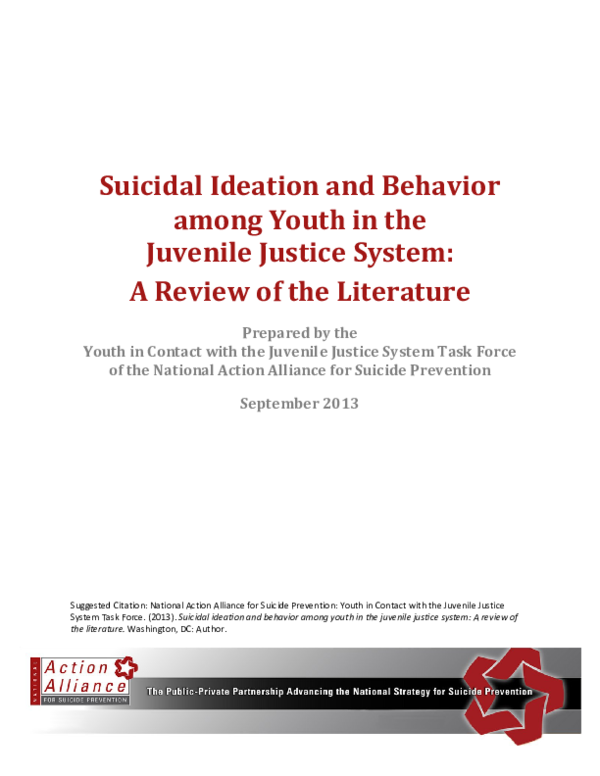 (PDF) Suicidal Ideation and Behavior in Youth in the Juvenile Justice ...