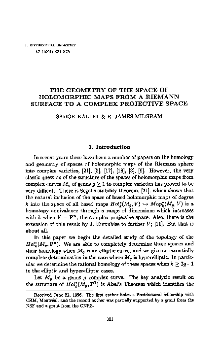 (PDF) The geometry of the space of holomorphic maps from a Riemann ...