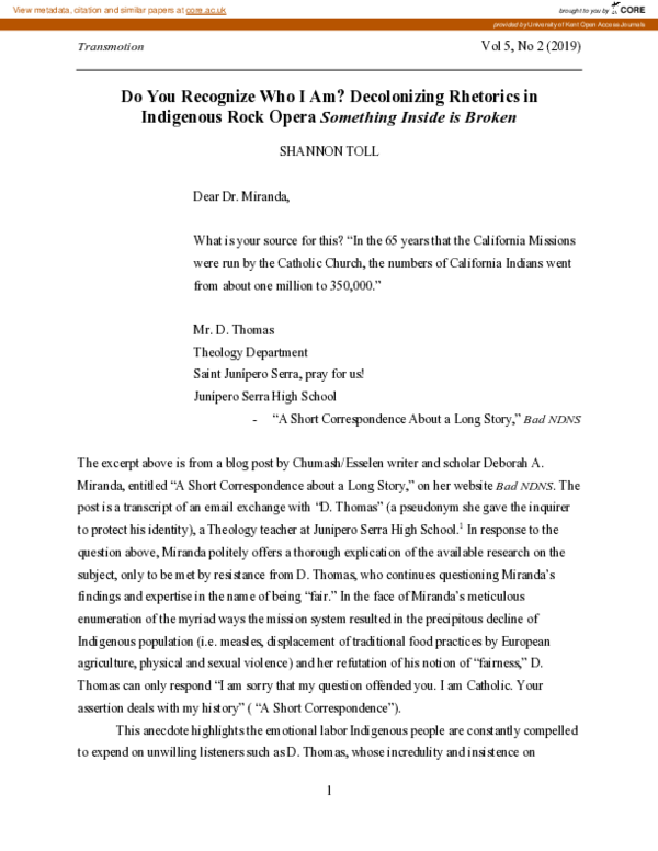 (PDF) Do You Recognize Who I Am? Decolonizing Rhetorics in Indigenous ...