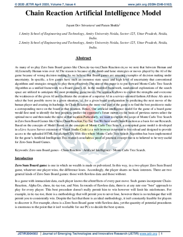 (PDF) Chain Reaction Artificial Intelligence Model