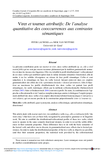 (PDF) Virer et tourner attributifs: De l'analyse quantitative des ...