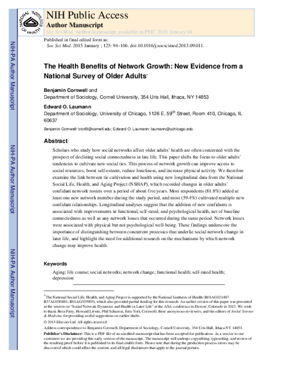 (PDF) The health benefits of network growth: New evidence from a ...
