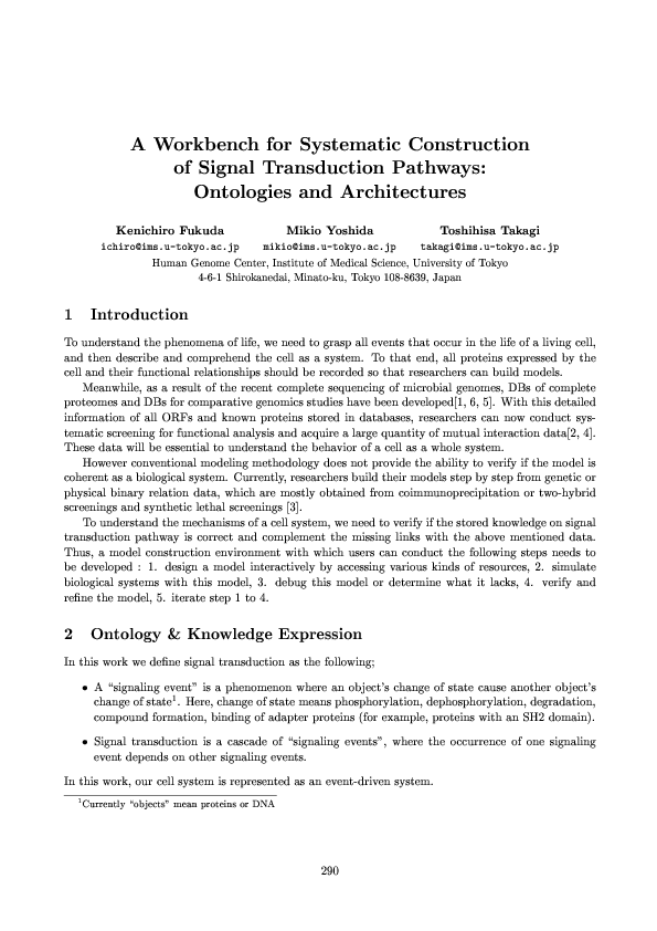 (PDF) A Workbench for Systematic Construction of Signal Transduction ...