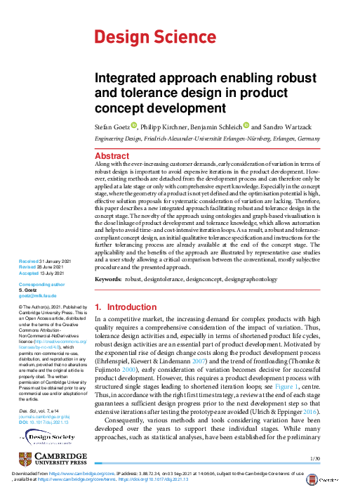 (PDF) Integrated approach enabling robust and tolerance design in ...