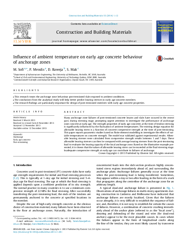 (PDF) Influence of ambient temperature on early age concrete behaviour ...