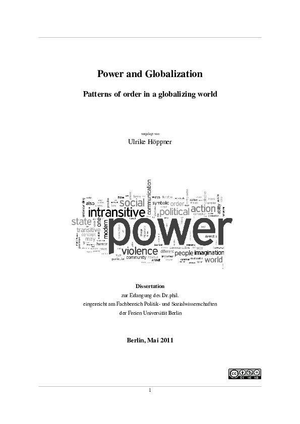 (PDF) Power and Globalization: Patterns of order in a globalizing world