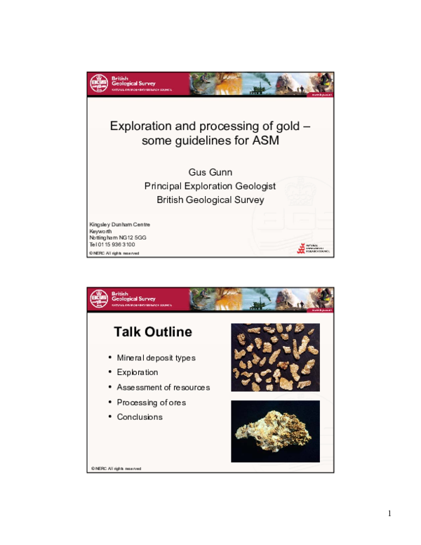 (PDF) Exploration and Processing of Gold