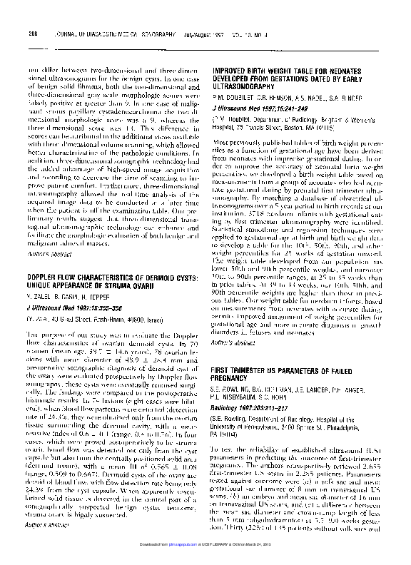 (PDF) Doppler Flow Characteristics of Dermoid Cysts: Unique Appearance ...