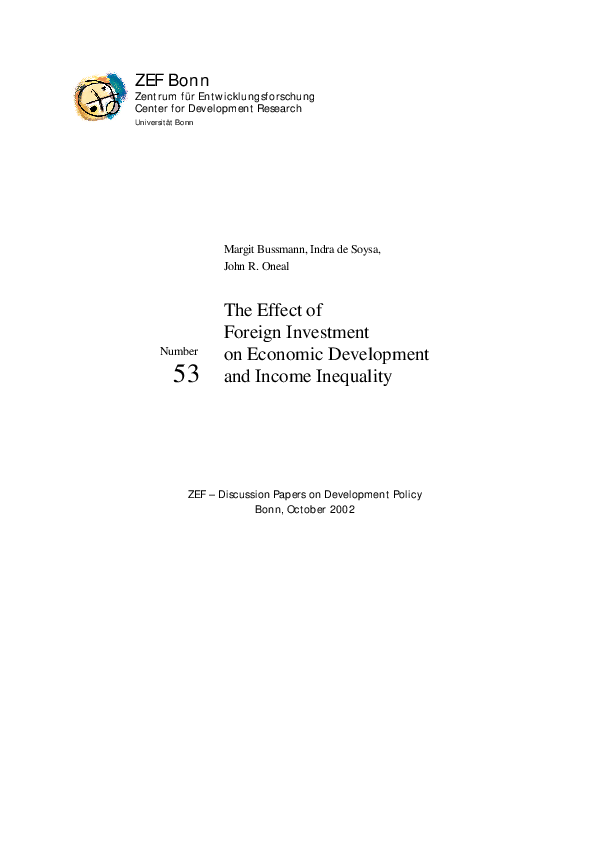 (PDF) The Effect of Foreign Investment on Economic Development and ...