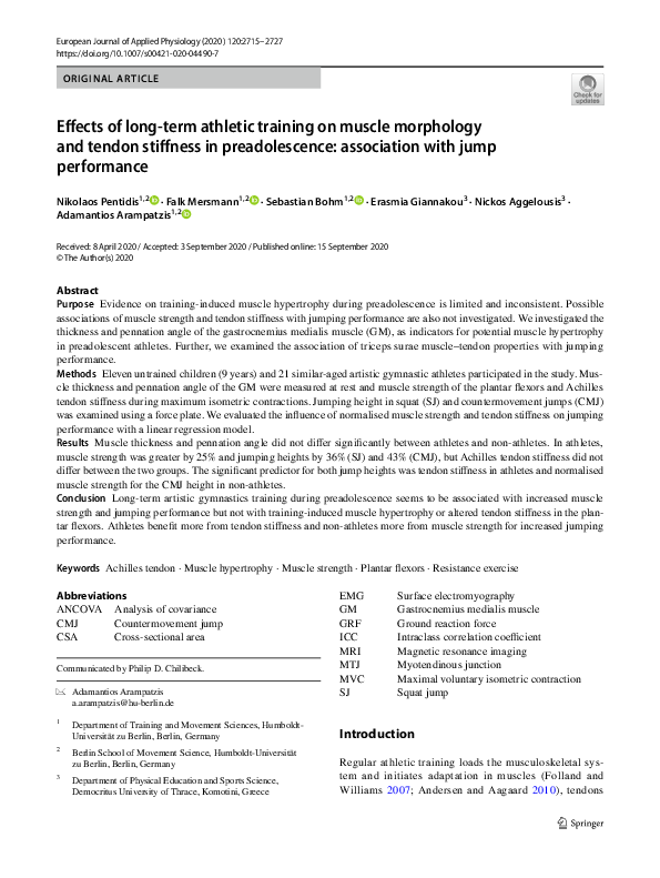 (PDF) Effects of long-term athletic training on muscle morphology and ...