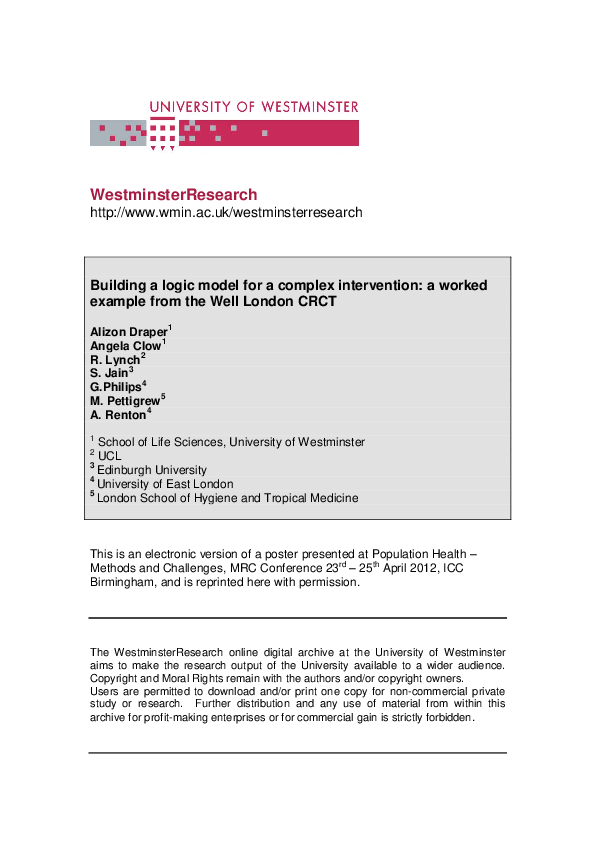 (PDF) Building a logic model for a complex intervention: a worked ...