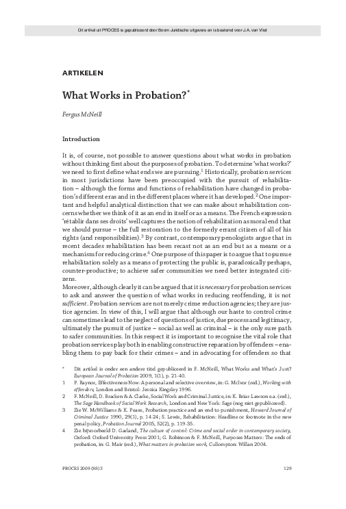 (PDF) What works in probation?